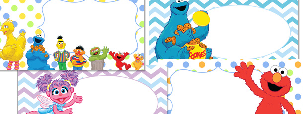 Sesame Street Labels Clipart Pack