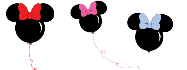 Minnie Mouse Balloons Clipart Pack